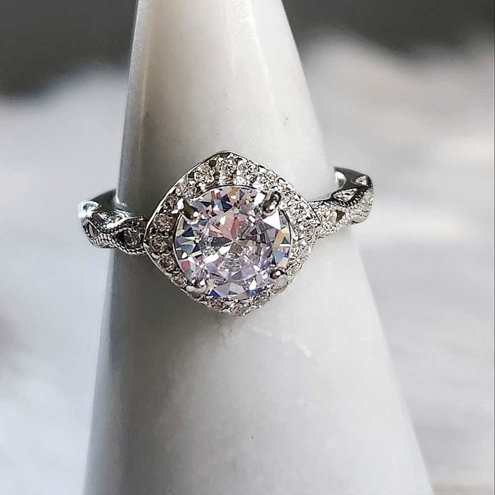 NWT Ryze White Frost Cubic Zirconia .925 Sterling Silver Ring - Size 8.5 - Picture 4 of 8